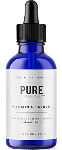 Product Cover Pure Biology Premium Vitamin C Serum (30%) with Hyaluronic Acid, Vitamin E & Anti Aging Complex to Smooth Wrinkles & Brighten Skin Tone for Men & Women (2 oz)