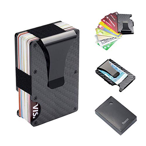 Product Cover Carbon Fiber Wallet RFID Blocking Credit Card Case Anti-theft Cards Holder Black Metal Slim Money Clip for Men