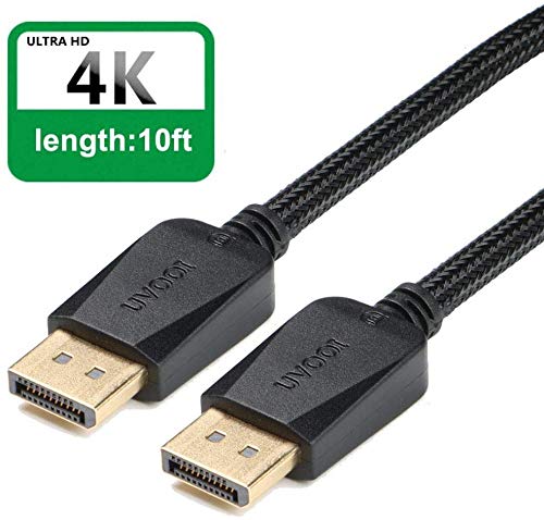 Product Cover DisplayPort to DisplayPort Cable, DP to DP (Display Port) Cable Cord 10ft Nylon Braided Compatible with DisplayPort 1.1/1.2/1.3 Supports 2K@144Hz, 4K@60Hz