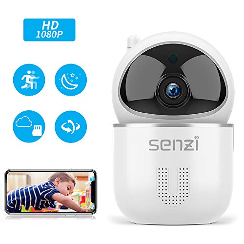 Product Cover Wireless IP Camera - Senzi Security Camera 1080P Baby Monitor Pet Smart Auto Tracking Night Vision Motion Sound Detection 2.4GHz WiFi Pan Tilt Zoom Surveillance Camera Two-Way Audio Cloud Service