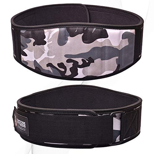 Product Cover DMoose Fitness Neoprene Weightlifting Belt (Single) Back Cushion Foam Support, Nylon Strap, Reinforced Stitching, Heavy-Duty Steel Ring Helps Maximize Your Weightlifting (Medium, Gray Camo)