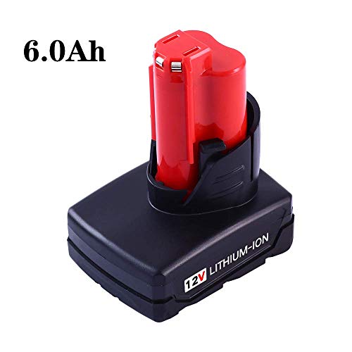 Product Cover Extended to 6000mAh Replacement Battery for Milwaukee 12V Battery Lithium-ion 48-11-2440 48-11-2402 48-11-2411 Cordless Power Tools