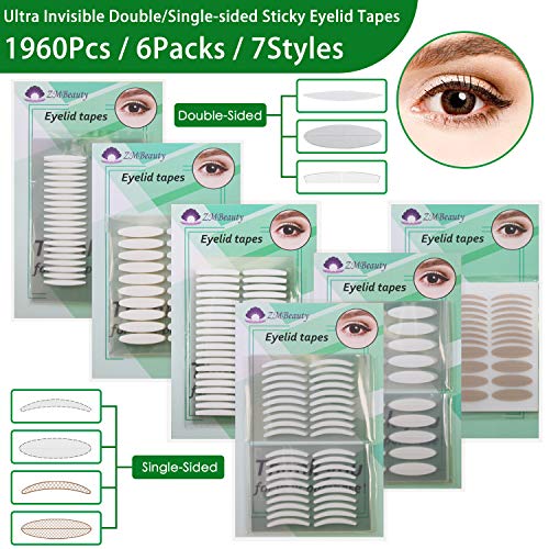 Product Cover 6 Packs Natural Invisible Single/Double Side Eyelid Tapes Stickers, Medical-use Fiber Eyelid Strips, Instant lift Eye Lid Without Surgery, Perfect for Hooded, Droopy, Uneven, Mono-eyelids