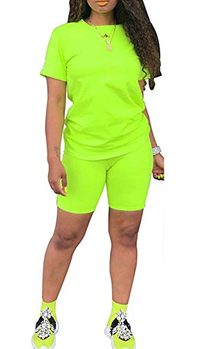 Product Cover Womens Lightweight 2 Piece Sports Outfit Tracksuit Shirt Shorts Jogger Sportswear Set Activewear