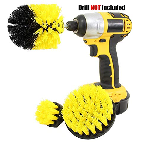 Product Cover HOME CUBE 3 Pieces Drill Brush Scrubber Kit for Bathroom Surfaces Tub, Shower, Kitchen, Tile and Grout All Purpose Power Cleaning (Standard Size, Random Colour)