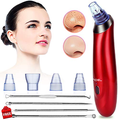 Product Cover NOEL Blackhead Remover - Pore Vacuum Suction Cleanser & Pimple Popper - Comedone Extractor Acne Removal Cleansing Tool - Includes 5 Heads, 2 Silica Gel Rings, 5 Sponges - Unisex Facial Clean Kit