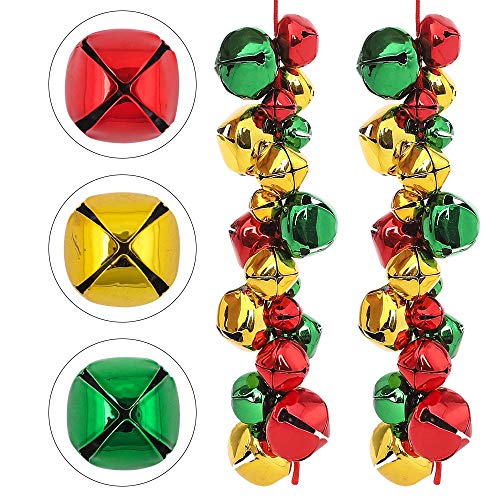 Product Cover Christmas Jingle Bells 300Pcs Craft Bells Colorful Metal Bells for Festival Decoration DIY Charms Jewelry Making(0.4, 0.6, 0.8 Inch)