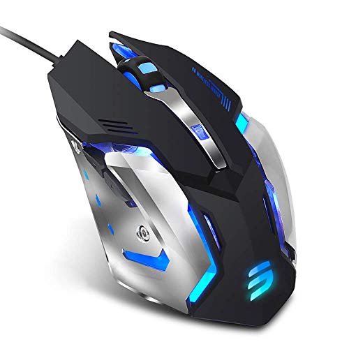 Product Cover LENRUE V1 Gaming Mouse Wired, Ergonomic Computer Mice with 6 Programmable Buttons, 4 Circular & Breathing LED Light, 4 Adjustable DPI Up to 2400 for PC Mac Laptop and Gamer