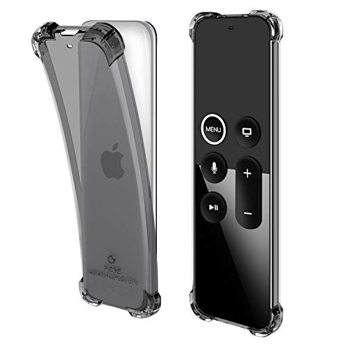 Product Cover pzoz Remote Case Compatible Apple TV 4k 4th Generation Siri Remote Control Shock Proof Silicone Cover Holder for 4th Gen Remote Contorller - Black