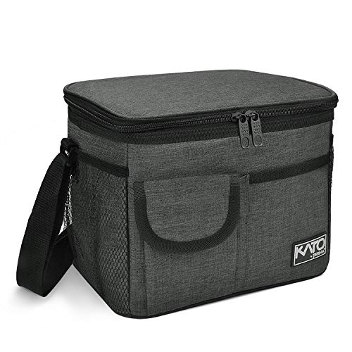 Product Cover Insulated Lunch Box for Women Men, Leakproof Thermal Reusable Lunch Bag with 4 Pockets for Adult & Kids, Lunch Bag Cooler Tote for Office Work by Tirrinia, Charcoal
