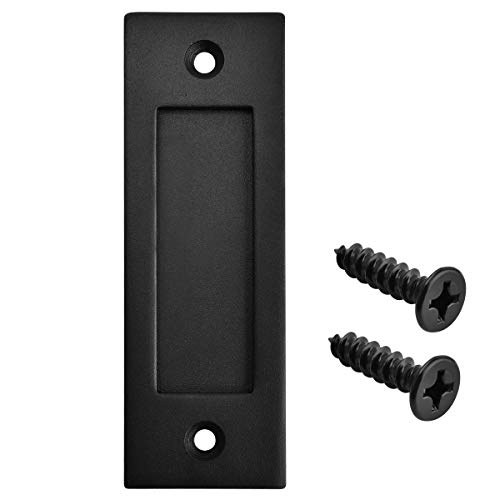 Product Cover Fpz Running Black 6 inch Sliding Barn Door Finger Pull Set | Heavy Duty Modern Simple Invisible Handle| with Flat Bottom Easy to Install