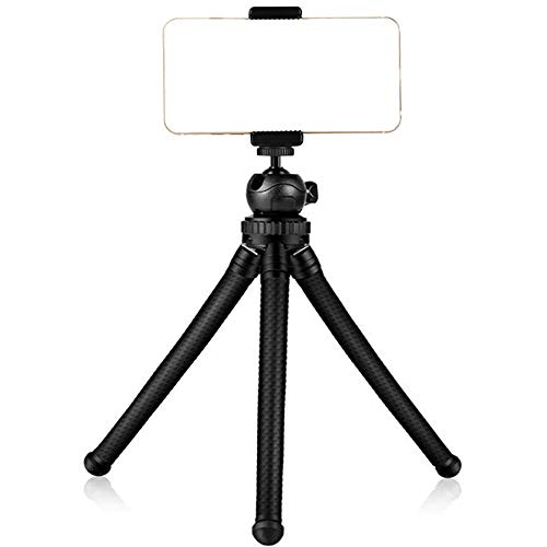 Product Cover HOMEMO Phone Tripod Mount Stand Camera Holder Compatible with iPhone 11/11 Pro/11 Pro Max/X/Xs/XR Xs Max /8 7 7 Plus 6s Digtal Camera Galaxy s10 Plus S9+ S8 S7 S7 Edge Camera and More Black