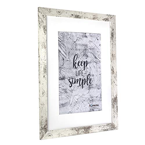 Product Cover Home&Me Rotten White Picture Frame Wide Molding - Wall Mounting Material Included (18x24-1Pack, Rotten White)