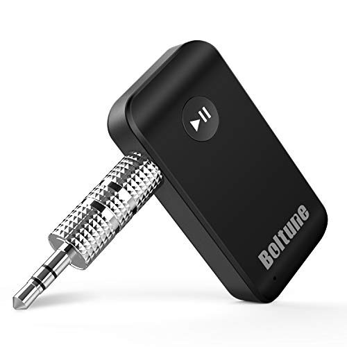 Product Cover Bluetooth V5.0 aux Adapter, Boltune Audio Receiver Car Kit, for Home Hi-fi System, Portable Wireless Audio Adapter 3.5mm Aux for Music, Speaker, Headphones, Hands-Free Car Kit with Microphone