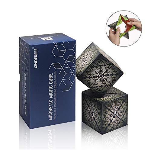 Product Cover 2 Pcs Magnetic Magic Cubes with 36 Built-in Magnets, Mysterious Graphics Geometric Puzzle Toys for Kids and Adults