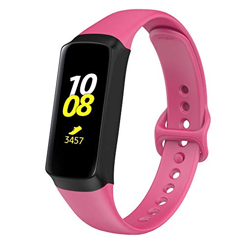 Product Cover NotoCity for Samsung Galaxy Fit Band, Soft Silicone Strap Sport Replacement Band for Samsung Galaxy Fit SM-R370 Fitness Smartwatch, not Compatible with Galaxy Fit E (Rose red)