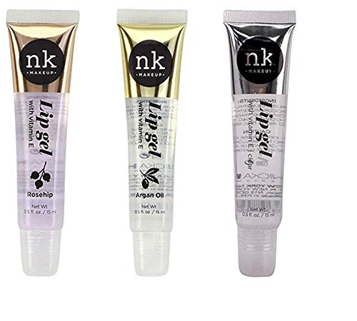 Product Cover 3 PACK!! NICKA K NEW YORK Clear Lip Gel with Vitamin E (Argan Oil & Rosehip & Clear)