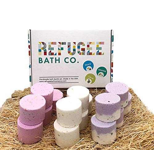 Product Cover Refugee Bath Co. Variety Pack Bath Bombs | 3.0 ounces each | Pure Cocoa Butter | Plant-Based ingredients (Variety 15 Pack: Serenity)