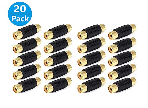 Product Cover MCIGICM 20 Pack Audio Video Gold RCA Female to Female Coupler Adapter