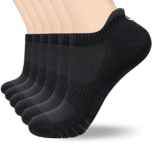 Product Cover Anqier Ankle Athletic Socks Men Women 6 Pack Low Cut Running Sports Non-Slip Cotton Cushioned Tab Socks