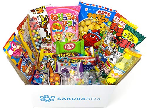 Product Cover Sakura Box - Dagashi Set - 20 Pieces Japanese Candy Chocolate Snacks (Sampler)