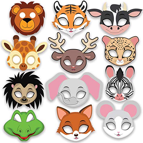 Product Cover Party Propz Animal Eye mask -12 Pieces for Jungle Birthday Theme Decoration