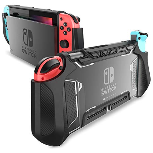 Product Cover Dockable Case for Nintendo Switch - Mumba [Blade Series] TPU Grip Protective Cover Case Compatible with Nintendo Switch Console and Joy-Con Controller (Black)