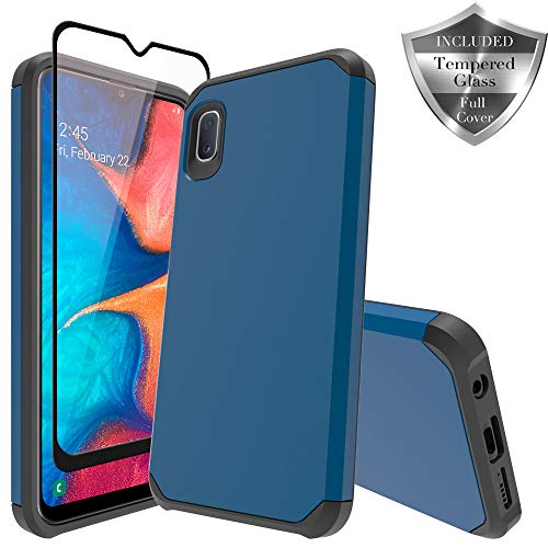 Product Cover SWODERS for Galaxy A10e Heavy Duty Hybrid Armor Shockproof Anti Slip with Tempered Glass Screen Protector Case for Galaxy A10e - Blue