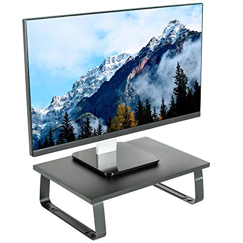 Product Cover VIVO Black 15 inch Monitor Riser - Wood & Steel Desktop Stand | Ergonomic Desk and Tabletop Organizer (STAND-V000DS)