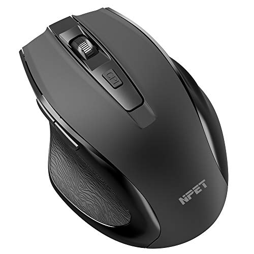 Product Cover NPET WM10 2.4G Wireless Mouse Portable Mobile Optical Mouse with USB Receiver, 5 Levels Adjustable DPI, 6 Buttons Ergonomic Cordless Mouse for Notebook, PC, Laptop, Computer, MacBook