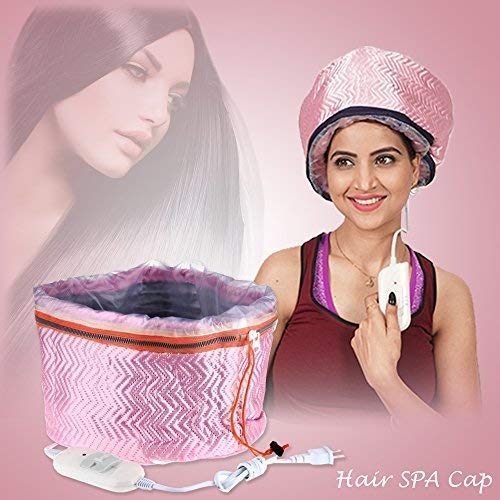 Product Cover Piesome Hair Care Thermal Head Spa Cap Treatment with Beauty Steamer Nourishing Heating Cap, Spa Cap For Hair, Spa Cap Steamer For Women (Pink)