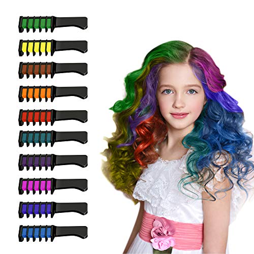 Product Cover Birthday Gifts for 3-15 Year Old Teen Girls,Snoky Hair Chalk Comb Set Toys Christmas Halloween Gifts for 3-15 Year Old Teen Girls Hair Chalk for Girls Kids Makeup Kit Stocking Stuffers for Girls SKRF1