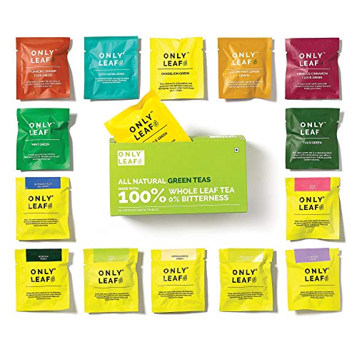 Product Cover Onlyleaf 100% Natural Green Tea Sampler Box, 15 Tea Bags