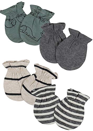Product Cover Gerber Organic Cotton No-Scratch Mittens, 4pk (Baby Boys)