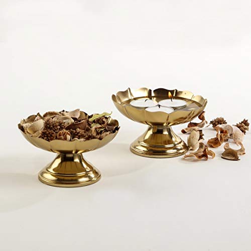 Product Cover Home Centre Majestic Floral Table Accent Set of 2 Pcs - Gold