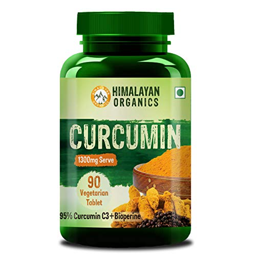 Product Cover Himalayan Organics Curcumin with Bioperine, Organic Curcumin, 95% Curcuminoids (1300mg/serve) - 90 Count (1)