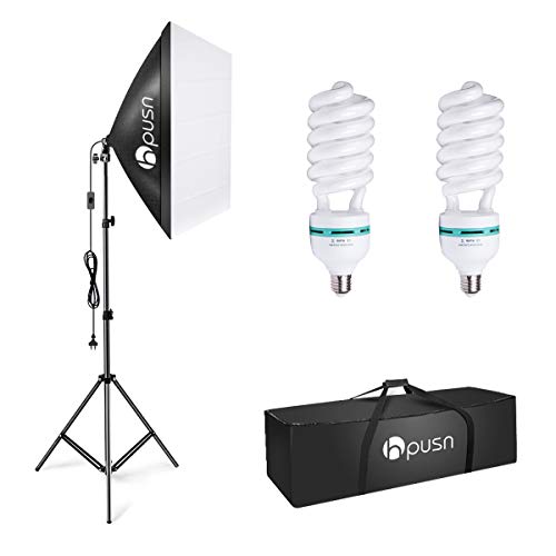 Product Cover HPUSN Softbox Lighting Kit Photography Studio Light with 20-inch X 28-inch Reflector and 2pcs 85W 5500K E27 Bulb, Professional Photo Studio Equipment for Portrait Fashion Photography Video, etc.