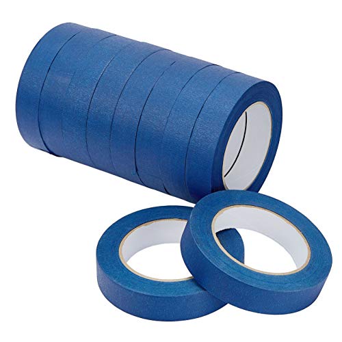 Product Cover LICHAMP 10-Piece Blue Painters Tape 1 inch, Blue Masking Tape Bulk Multi Pack, 1 inch x 55 Yards x 10 Rolls (550 Total Yards)