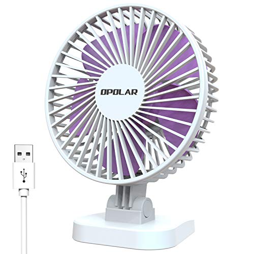 Product Cover OPOLAR Small Desk Fan for Office Table, Cute but Mighty, 3 Speeds, USB Powered, 40° Adjustment, 2019 New Quiet Portable Personal Fan (4.9ft USB Plug)