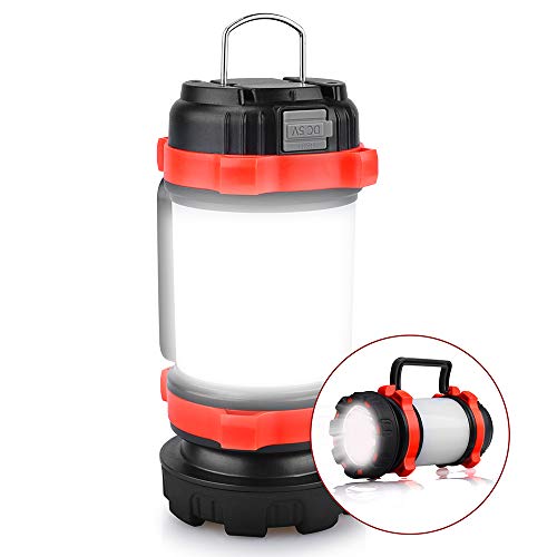 Product Cover YIERBLUE Camping Lantern, Rechargeable LED Lantern IPX4 Waterproof 1000lm Lantern Flashlights, 4 in 1 Multifunctional Camping Light Spotlight as Emergency Power Bank, 4000mAh Long Running