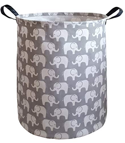 Product Cover KUNRO Large Sized Storage Basket Waterproof Coating Organizer Bin Laundry Hamper for Nursery Clothes Toys (Elephant)
