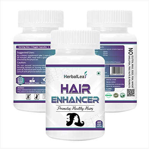 Product Cover HerbalLeaf Hair Enhancer with Brahmi | Amla | Bhringraj for Healthy Hairs | 60 Veggie Capsules