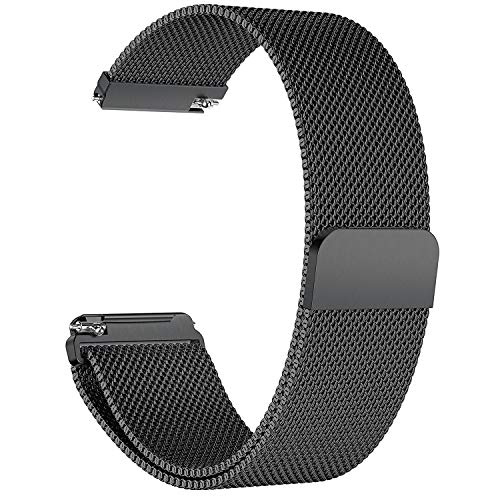 Product Cover TASLAR Stainless Steel Metal Mesh Magnetic Closure Band Strap Wristband Bracelet Compatible with Fitbit Versa/Fitbit Versa Lite/Versa 2 / Versa Special Edition (Black)