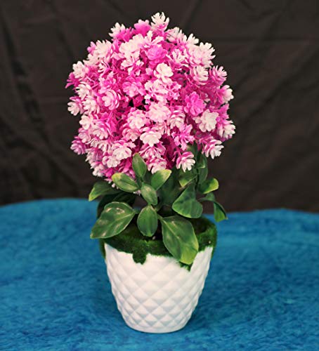Product Cover Kundi Mini Cute Artificial Flower with Plastic Pot (Random Color Will Be Shipped) (20 x 9 cm)