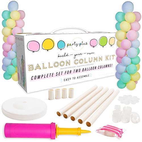 Product Cover Balloon Column Kit - Set of 2 | Balloon Stand Kit for Columns with Base and Pole | Tall Balloon Tower Decorations for Wedding, Baby Shower, Birthday Party, Bachelorette Party, Other Parties and Events