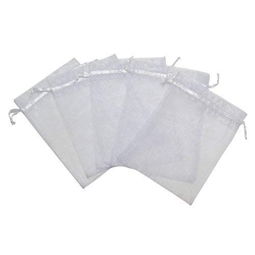 Product Cover RakrisaSupplies 250Pcs White Organza Bags 4x6