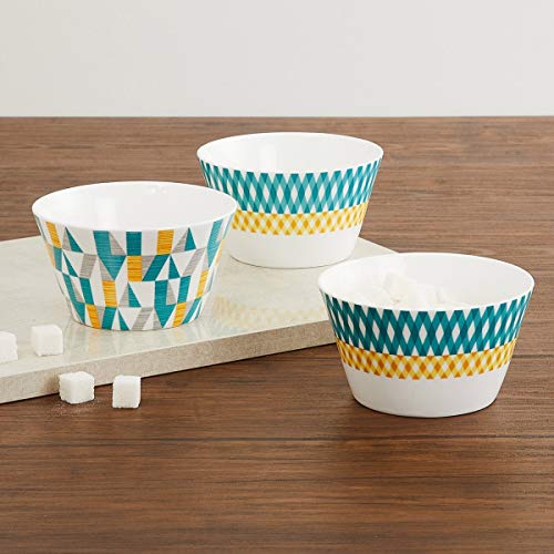 Product Cover Home Centre Mandarin Printed Bone China Bowls - Set of 3 Pcs - Multicolour