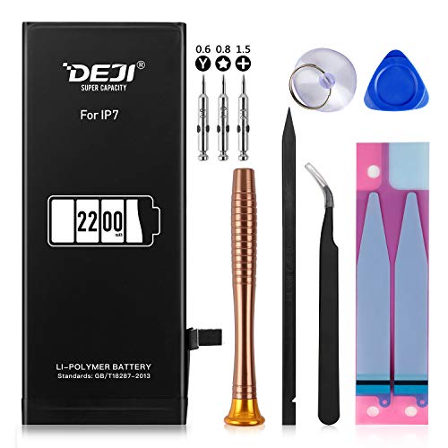 Product Cover DEJI Battery for iPhone 7, 2200mAh High Capacity Replacement Battery 0 Cycle, with Complete Repair Tool Kit and Instruction -[2 Year Warranty]