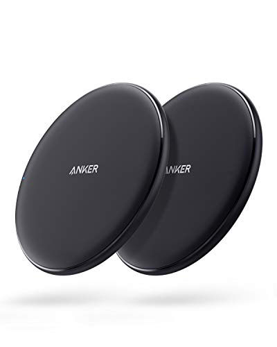 Product Cover Anker Wireless Charger, 2 Pack PowerWave Pad, Qi-Certified, 7.5W for iPhone 11, 11 Pro, 11 Pro Max, Xs Max, XR, Xs, X, 8, 8 Plus, 10W for Galaxy S10 S9 S8, Note 10 Note 9 Note 8 (No AC Adapter)