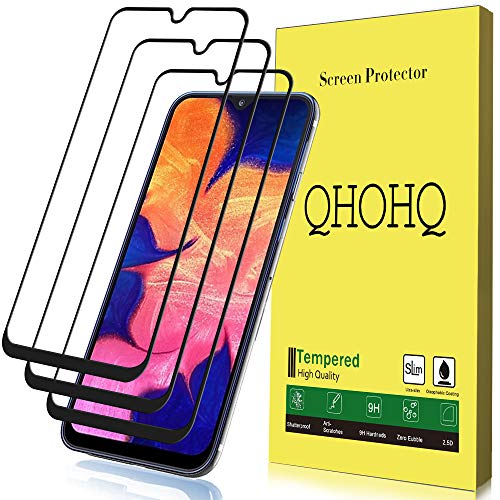 Product Cover [3 Pack] QHOHQ Screen Protector for Samsung Galaxy A10E / A20E,[Full Coverage] Tempered Glass Case Friendly Protection Film for Samsung Galaxy A10E / A20E (Black)